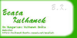 beata kulhanek business card