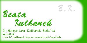 beata kulhanek business card